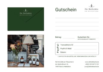 Einseitiger Gutschein A4 Die Heilstätte - Design 1